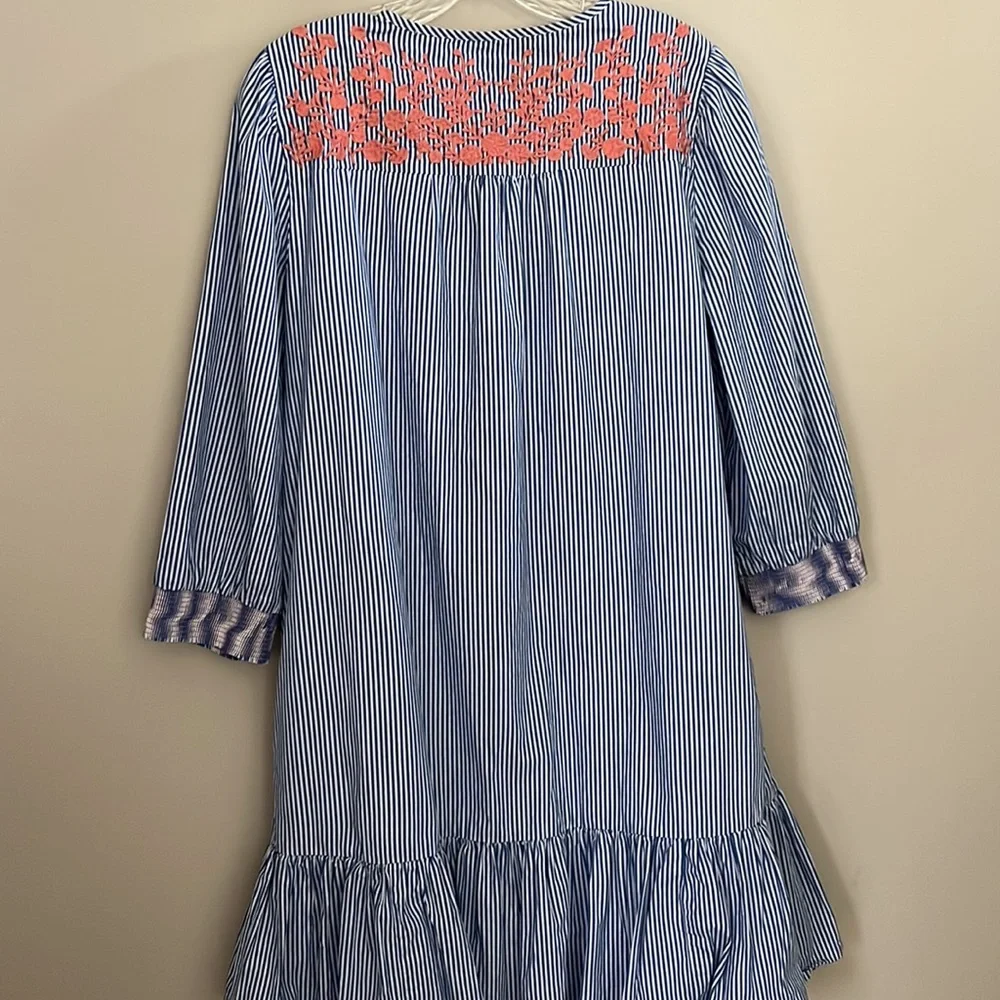 J Crew Embroidered Striped Dress size medium